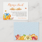 ブックリクエスト秋カボチャ男の子の赤ちゃんシャワーを持参 エンクロージャーカード (正面/裏面)