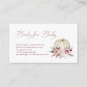 ブックリクエスト秋ピンクリトルカンプキンベビーシャワー エンクロージャーカード (正面)