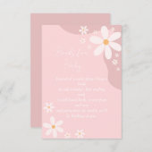 ブックリクエスト詩ベビーシャワーピンクぼほ エンクロージャーカード (正面/裏面)