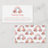 ブックリクエスト赤ちゃんシャワーレインボーカラフルフローラ エンクロージャーカード (正面/裏面)