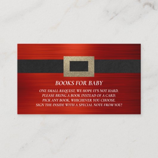 ブックリクエスト赤ちゃんシャワー挿入サンタベビー エンクロージャーカード (正面)