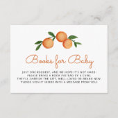 ブックリクエスト赤ちゃんシャワー柑橘類オレンジ エンクロージャーカード (正面)