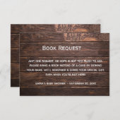 ブックリクエスト赤ちゃんシャワー素朴招待状挿入カード エンクロージャーカード (正面/裏面)