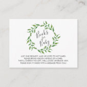 ブックリクエスト赤ちゃんシャワー緑リース エンクロージャーカード (正面)