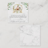 ブックリクエスト |ウッドランドエレガントアニマルベビーシャワー エンクロージャーカード (正面/裏面)