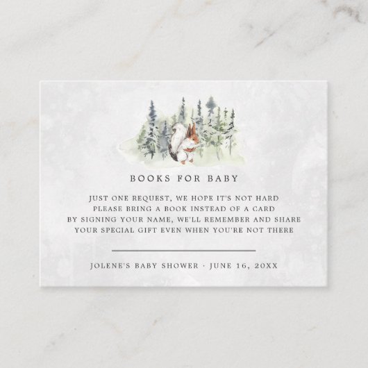 ブックリクエスト |ウッドランドフォレストリスベビー エンクロージャーカード (正面)