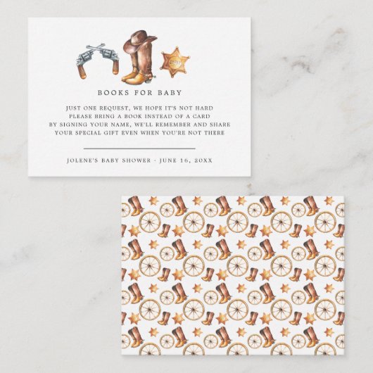 ブックリクエスト |カウボーイカントリー西部 エンクロージャーカード (正面/裏面)