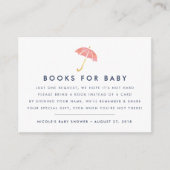 ブックリクエスト |コーラルベビーシャワー挿入カード エンクロージャーカード (正面)