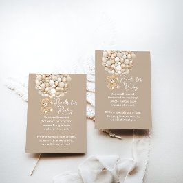 ブックリクエスト ジェンダーニュートラル クマ 赤ちゃんのお祝い エンクロージャーカード