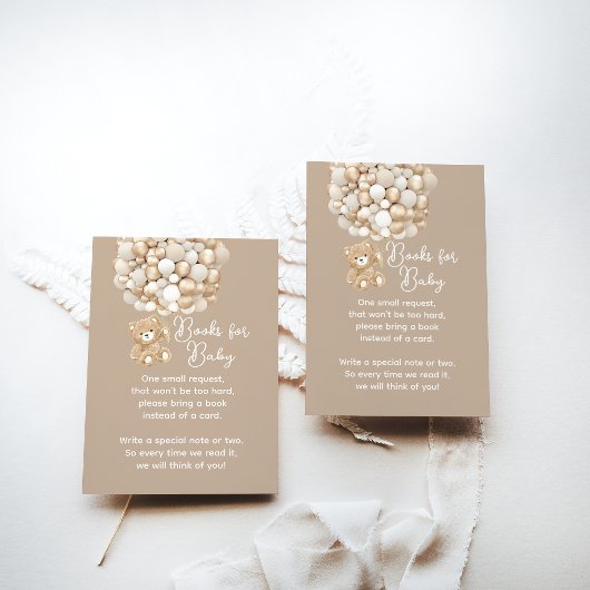 ブックリクエスト ジェンダーニュートラル クマ 赤ちゃんのお祝い エンクロージャーカード