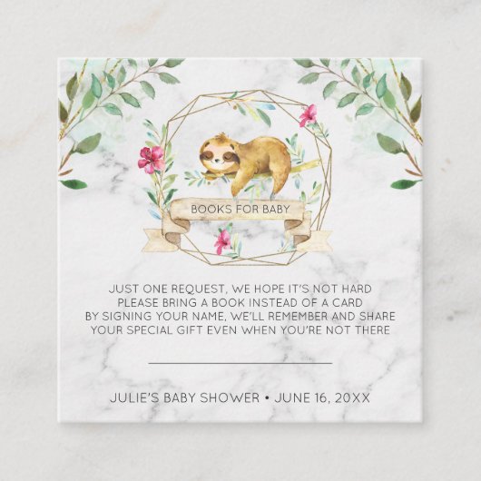 ブックリクエスト |トロピカルスロスベビーシャワー エンクロージャーカード (正面)