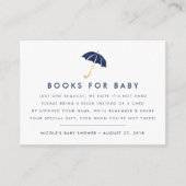 ブックリクエスト |ネイビーベイビーシャワー挿入カード エンクロージャーカード (正面)