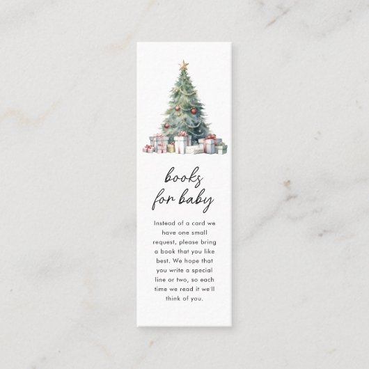 ブックリクエスト |ブックマーク赤ちゃんシャワーエンクロージャカード スキニー名刺 (正面)