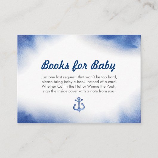 ブックリクエスト |ベビーシャワー招待状挿入カード エンクロージャーカード (正面)