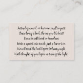 ブックリクエスト、ベビーシャワー エンクロージャーカード (裏面)