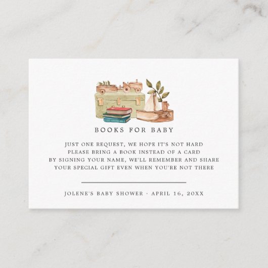 ブックリクエスト |ボホ子供部屋ベイビーシャワー エンクロージャーカード (正面)