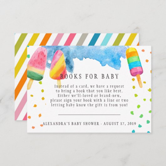 ブックリクエスト | ポプシクル赤ちゃんシャワーエンクロージャカード エンクロージャーカード (正面/裏面)
