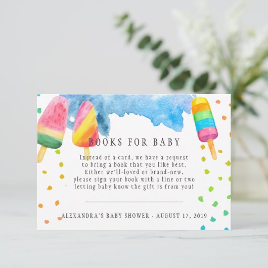 ブックリクエスト | ポプシクル赤ちゃんシャワーエンクロージャカード エンクロージャーカード (スタンド正面)