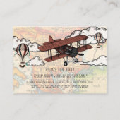 ブックリクエスト |ヴィンテージ飛行機の赤ちゃんシャワー挿入 エンクロージャーカード (正面)