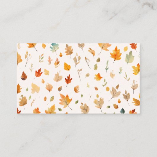 ブックリクエスト | 秋ブックをテーマにした赤ちゃんシャワー エンクロージャーカード (裏面)