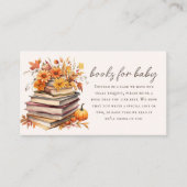 ブックリクエスト | 秋ブックをテーマにした赤ちゃんシャワー エンクロージャーカード (正面)