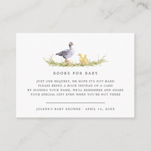 ブックリクエスト |農家素朴の赤ちゃんシャワー エンクロージャーカード (正面)