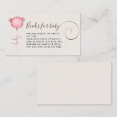 ブックリクエストPink Bearバルーンベビーシャワー エンクロージャーカード (正面/裏面)