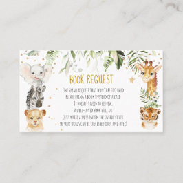 ブックリクエストSafariベビーシャワーカード プレイスカード