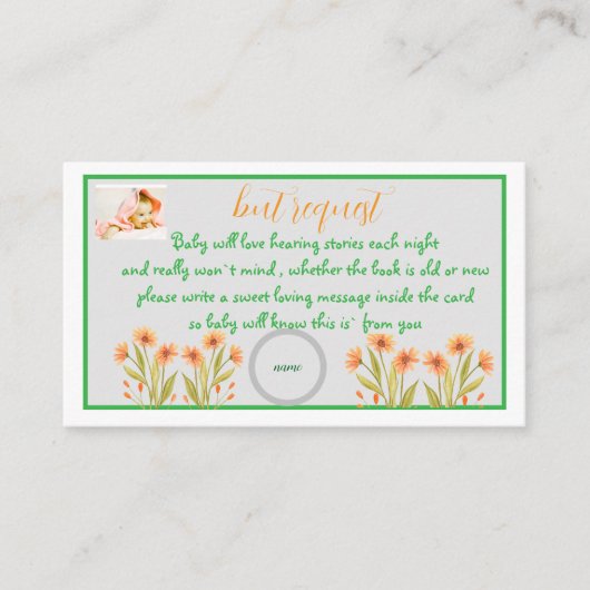 ブックリクエストwild flowerベビーshawerenclosureカード エンクロージャーカード (正面)