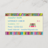 ブックリテラシーカラフルコーチビジネスカード 名刺 (裏面)