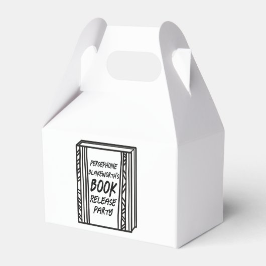 ブックリリースパーティー図解入りの、写真付きのギフト フェイバーボックス (正面サイド)