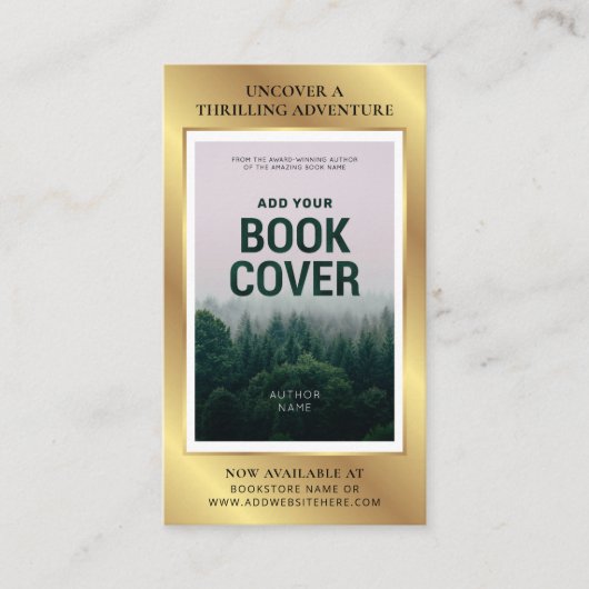 ブックリリース作家フォトマーケティングフェイク金ゴールド 名刺 (正面)