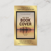 ブックリリース作家フォトマーケティングブラック&金ゴールド 名刺 (正面)