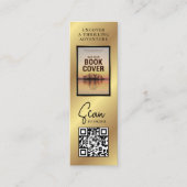 ブックリリース作家フォトミニ金ゴールドブックマークカード スキニー名刺 (正面)