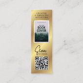 ブックリリース作家フォトミニ金ゴールドブックマークカード スキニー名刺 (正面)