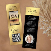 ブックリリース作家フォトミニ金ゴールドブックマークカード スキニー名刺