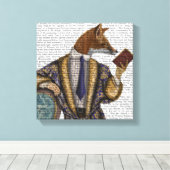 ブックリーダーキツネ キャンバスプリント (インサイチュ (ウッドフロア))