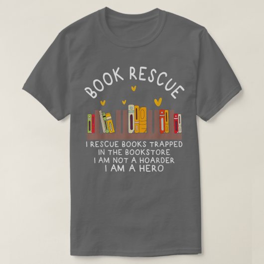 ブックレスキューおもしろいズ読ブックラバーワールドブックダ Tシャツ (デザイン正面)