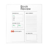 ブックレビューのメモ帳 ノートパッド (正面)