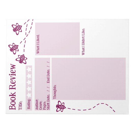 ブックレビュー読のBeeメモ帳 ノートパッド (正面)