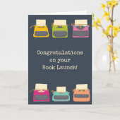 ブックローンチおめでとうございますカスタムタイプライター カード (黄色い花)