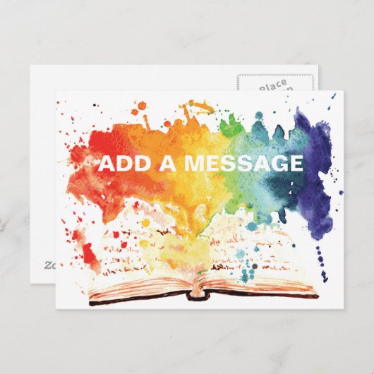 ブックローンチのお知らせカスタマイズ可能はがき 案内ポストカード (正面/裏面)