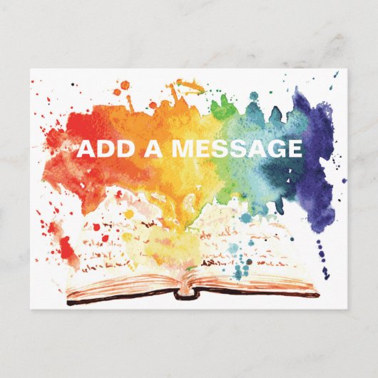 ブックローンチのお知らせカスタマイズ可能はがき 案内ポストカード (正面)