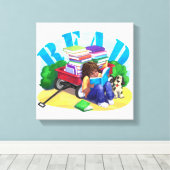 ブックワゴン キャンバスプリント (インサイチュ (ウッドフロア))