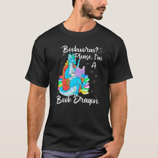 ブックワームお願い私はブックドラゴン Tシャツ (正面)
