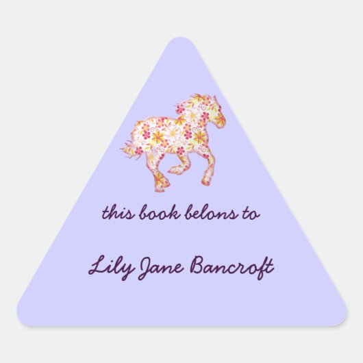 ブックワームのシール 三角形シール (正面)