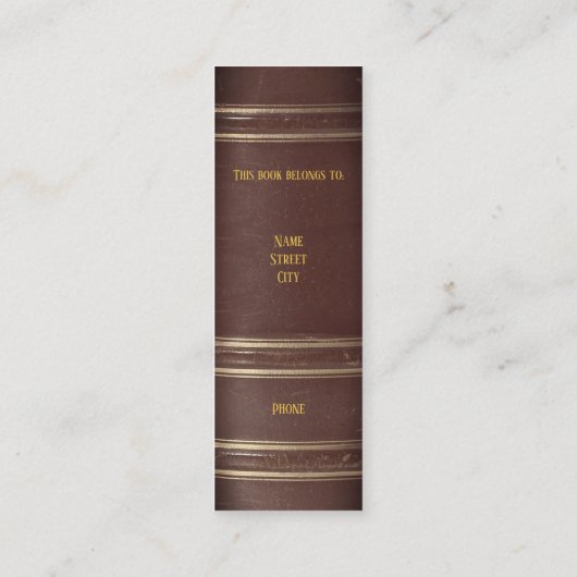 ブックワームのブックマーク スキニー名刺 (裏面)