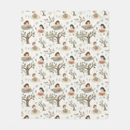 ブックワームの少女 フリースブランケット