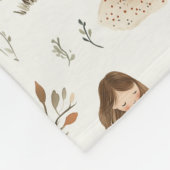 ブックワームの少女 フリースブランケット (角)