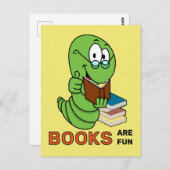 ブックワームの本はおもしろい ポストカード (正面/裏面)